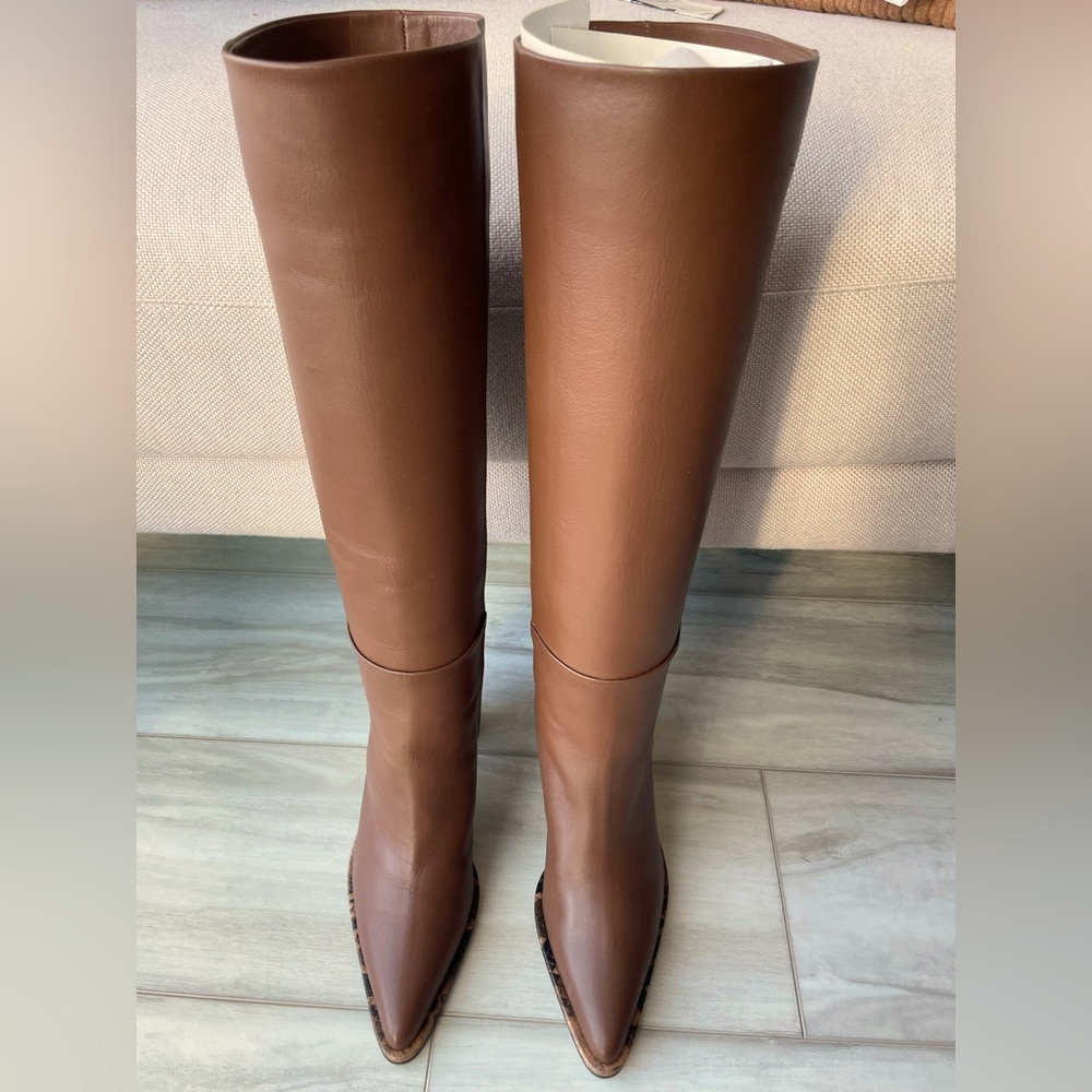 Brand new- Tamara Mellon boots in brown. With all original packaging